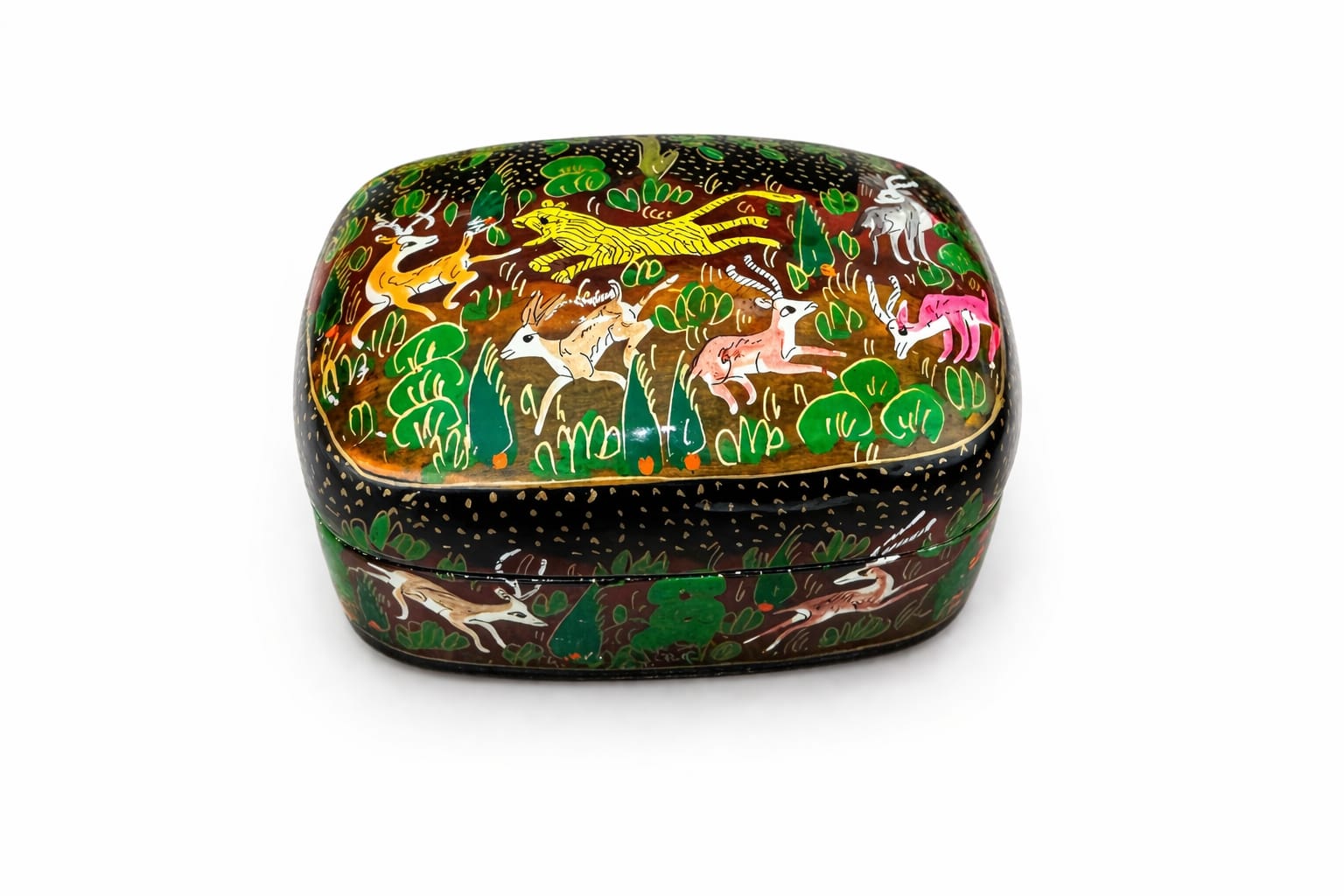 Paper Mache box, Kashmiri Paper Mache box,hand painted Vintage Box,paper mache box,hand painted paper mache jewellery box